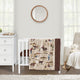 Wild West Cowboy Collection 3 Piece Mini Crib Bedding Set - Horseshoe Print