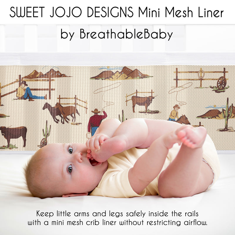Wild West Cowboy Collection Sweet Jojo Designs + BreathableBaby Breathable Mini Mesh Crib Liner