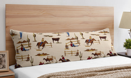 Wild West Cowboy Collection Horse Print Full Length Body Pillow Cover
