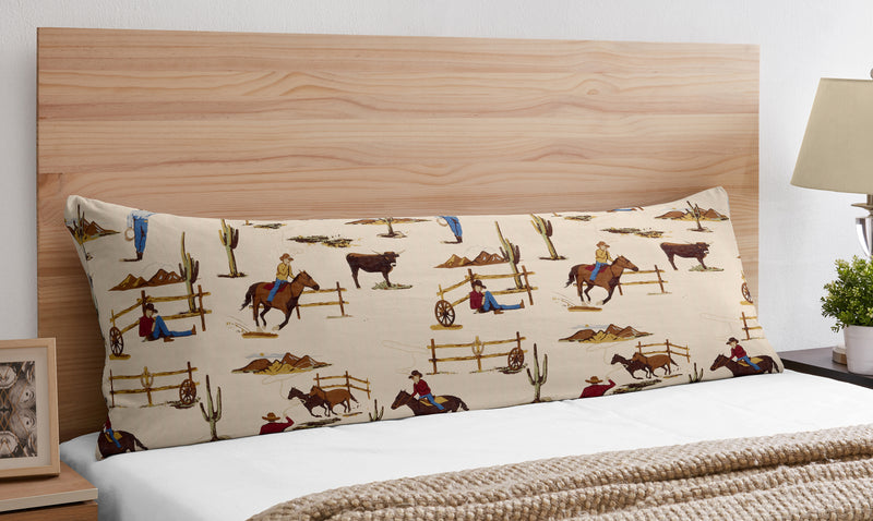 Wild West Cowboy Collection Horse Print Full Length Body Pillow Cover