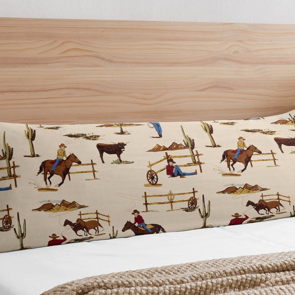 Wild West Cowboy Collection Horse Print Full Length Body Pillow Cover alternate view