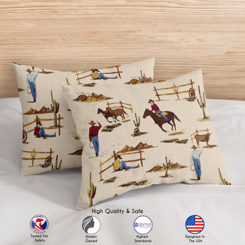 Wild West Cowboy Collection Full/Queen Bedding - Horseshoe Print