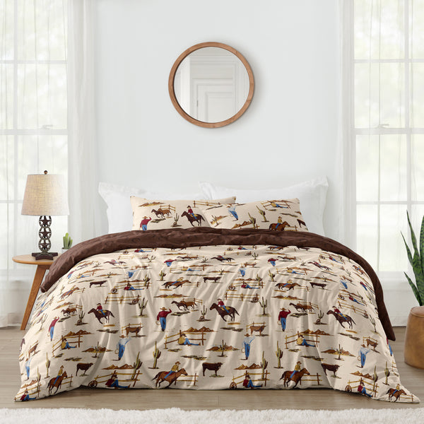 Wild West Cowboy Collection Full/Queen Bedding - Horseshoe Print