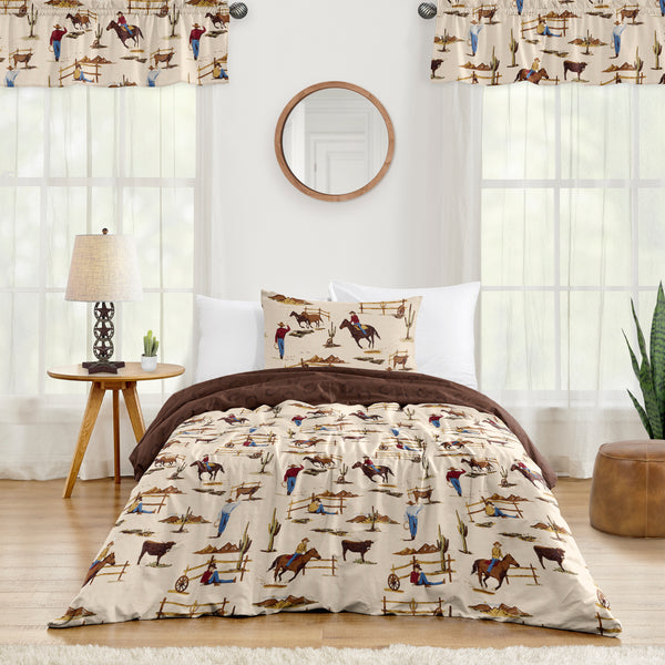 Wild West Cowboy Collection Twin Bedding - Horseshoe Print alternate view
