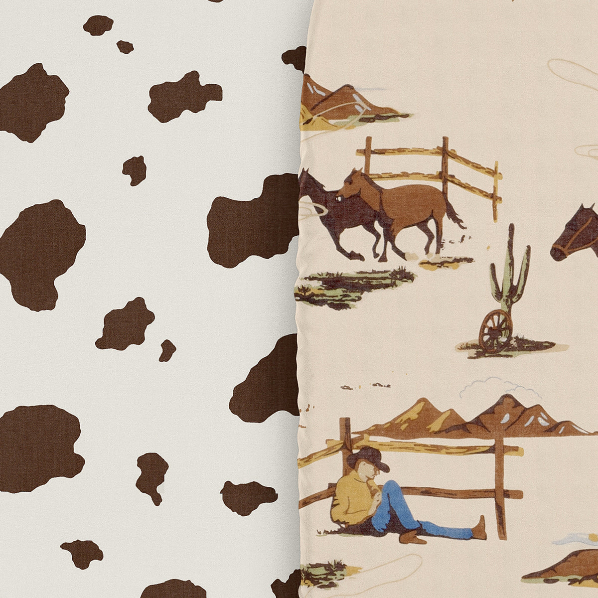 Wild West Cowboy Collection 2 Pack Baby Bassinet Fitted Sheets