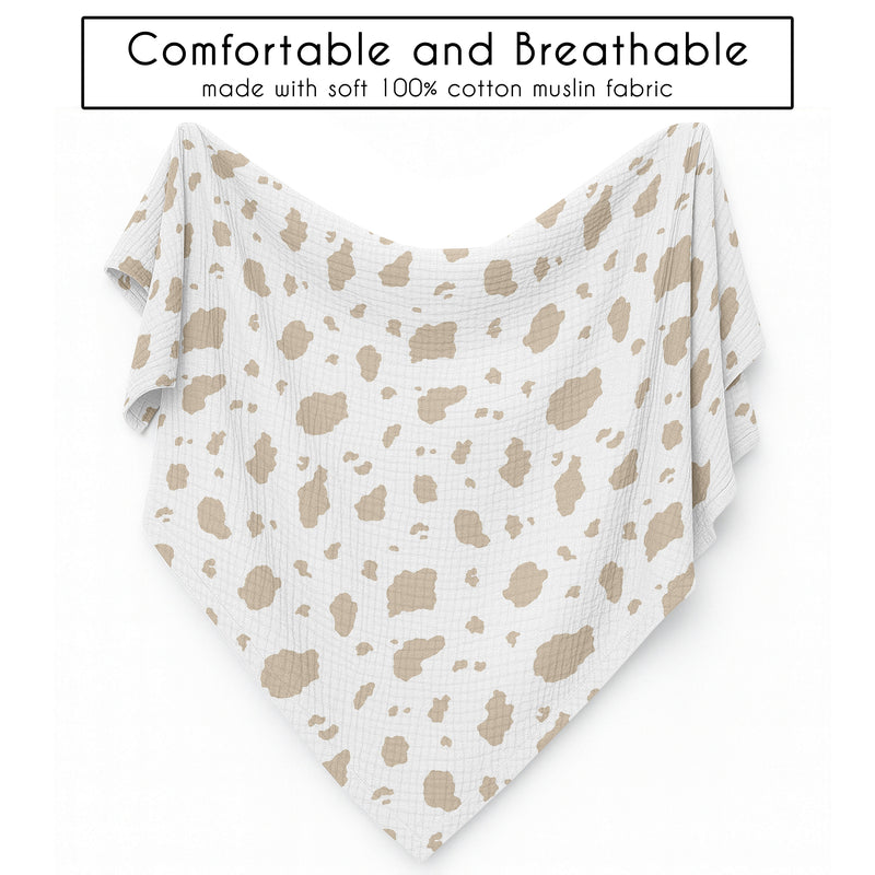 Wild West Cowboy Collection 2 Pack 100% Cotton Muslin Baby Swaddle Receiving Blankets