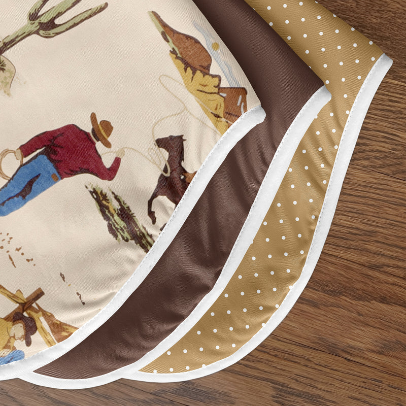 Wild West Collection Absorbent Burp Cloths - 3 Pack Set