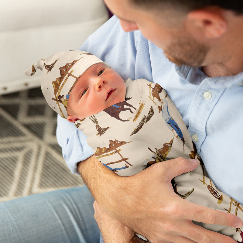 Wild West Collection Baby Cocoon and Beanie Hat - 2 Piece Set
