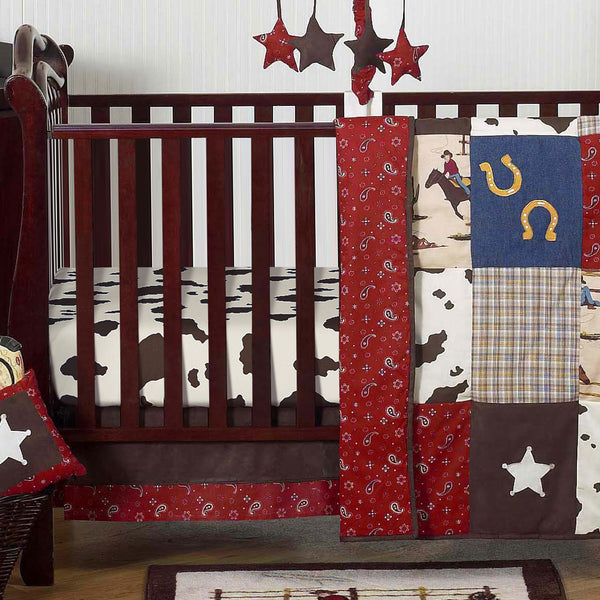 Wild West Cowboy 11 Piece Bumperless Crib Bedding Collection