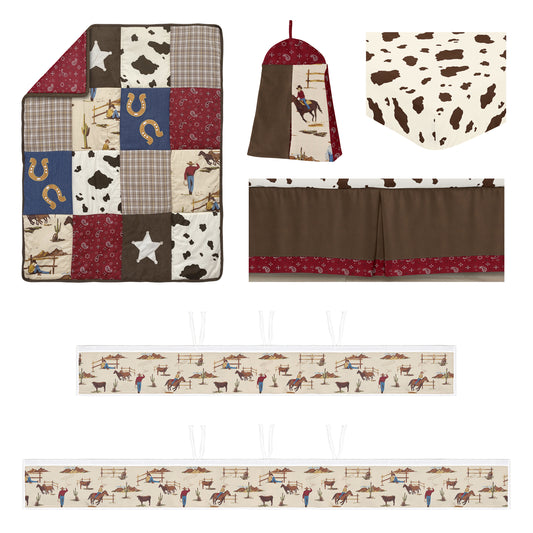 Wild West Cowboy Collection Sweet Jojo Designs 6 Piece Crib Bedding + BreathableBaby Breathable Mesh Liner