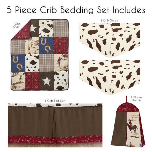 Wild West Cowboy Collection 5 Piece Crib Bedding