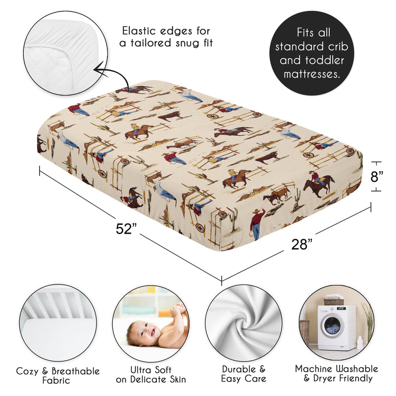 Wild West Cowboy Collection Crib Sheet