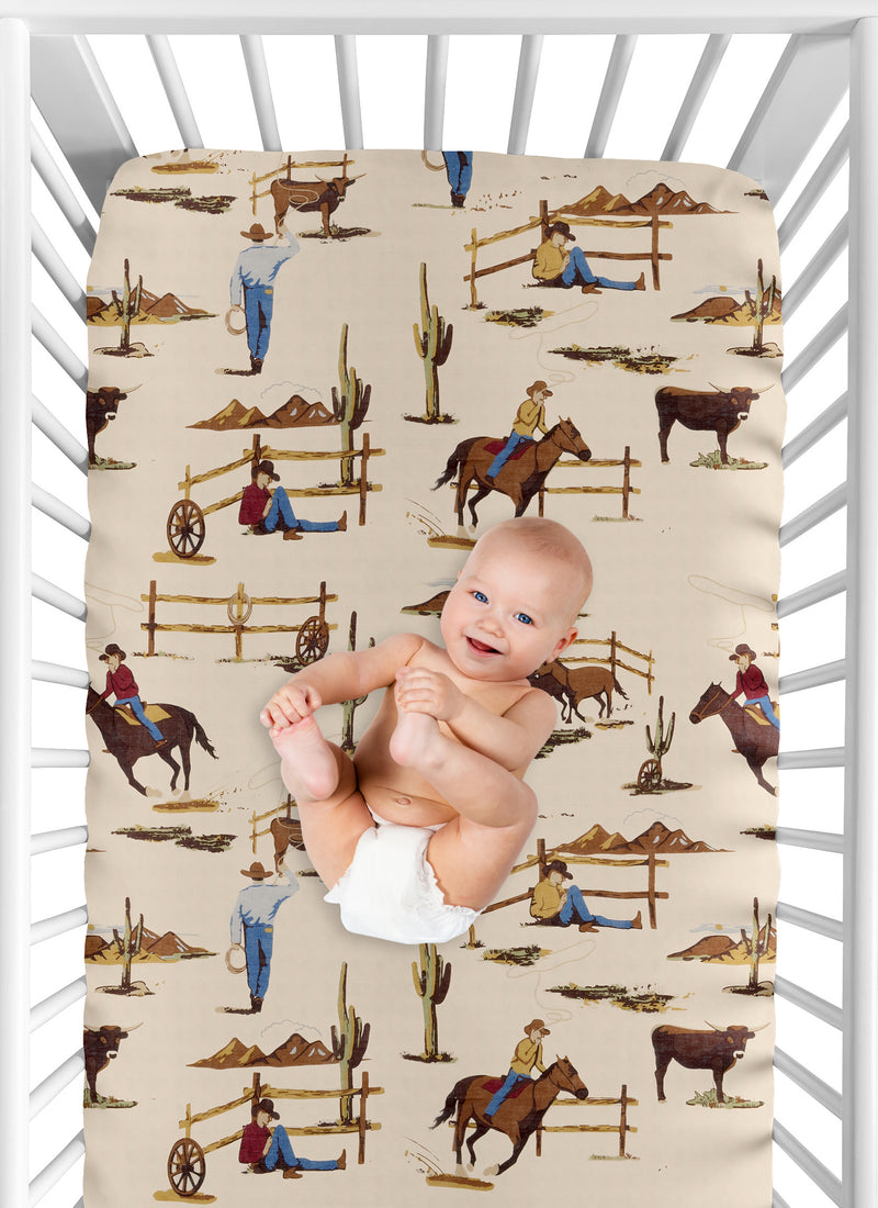 Wild West Cowboy Collection Crib Sheet