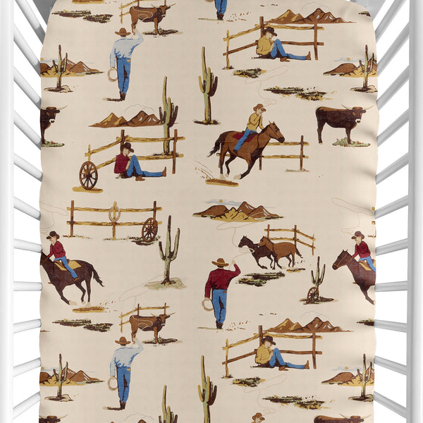 Wild West Cowboy Collection Crib Sheet