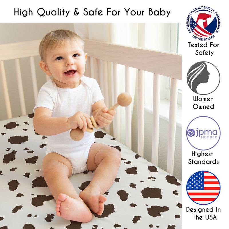 Wild West Cowboy 4 Piece Bumperless Crib Bedding Collection