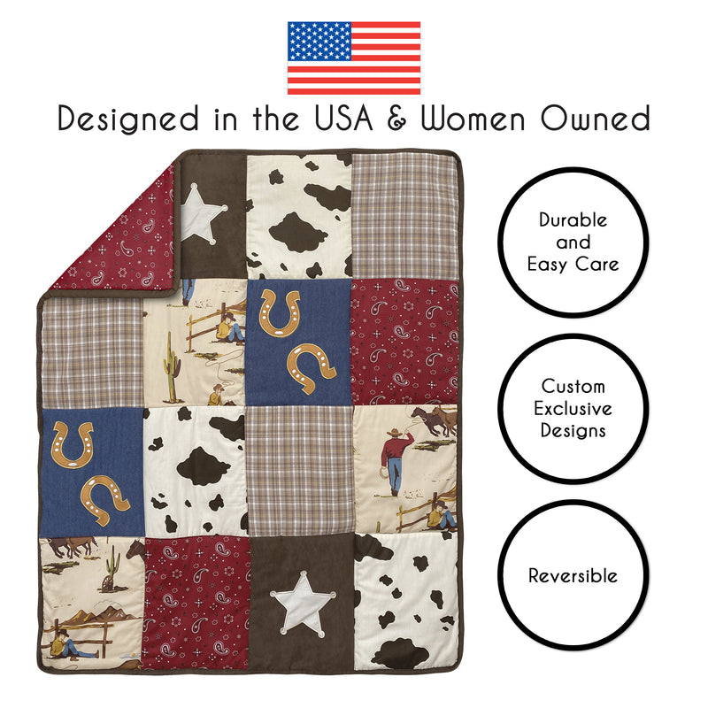 Wild West Cowboy Collection 5 Piece Crib Bedding