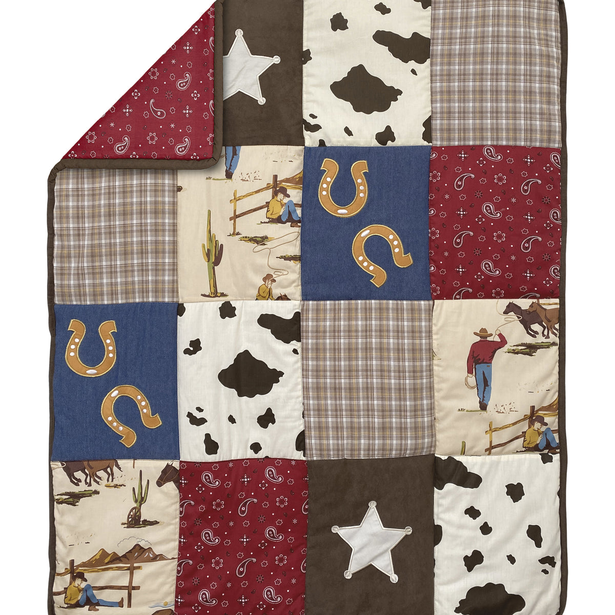 Wild West Cowboy Collection Sweet Jojo Designs 6 Piece Crib Bedding + BreathableBaby Breathable Mesh Liner  - Cow Print