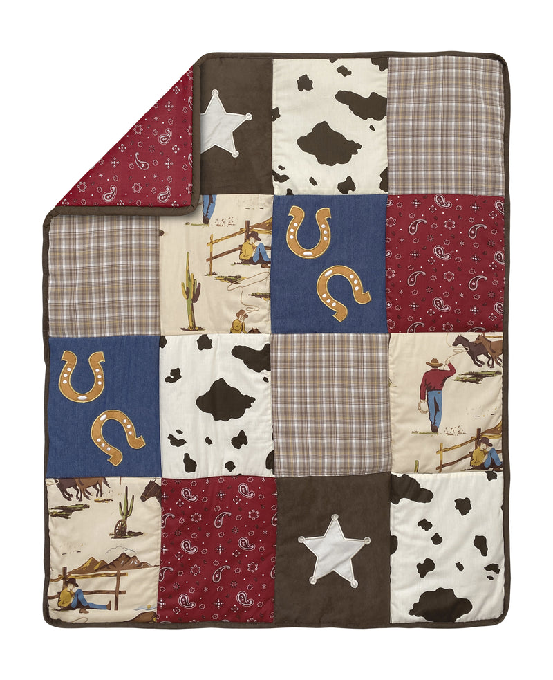 Wild West Cowboy Collection 3 Piece Mini Crib Bedding Set