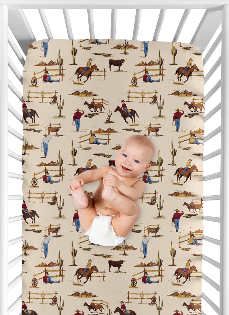 Wild West Collection Jersey Knit Crib Sheet