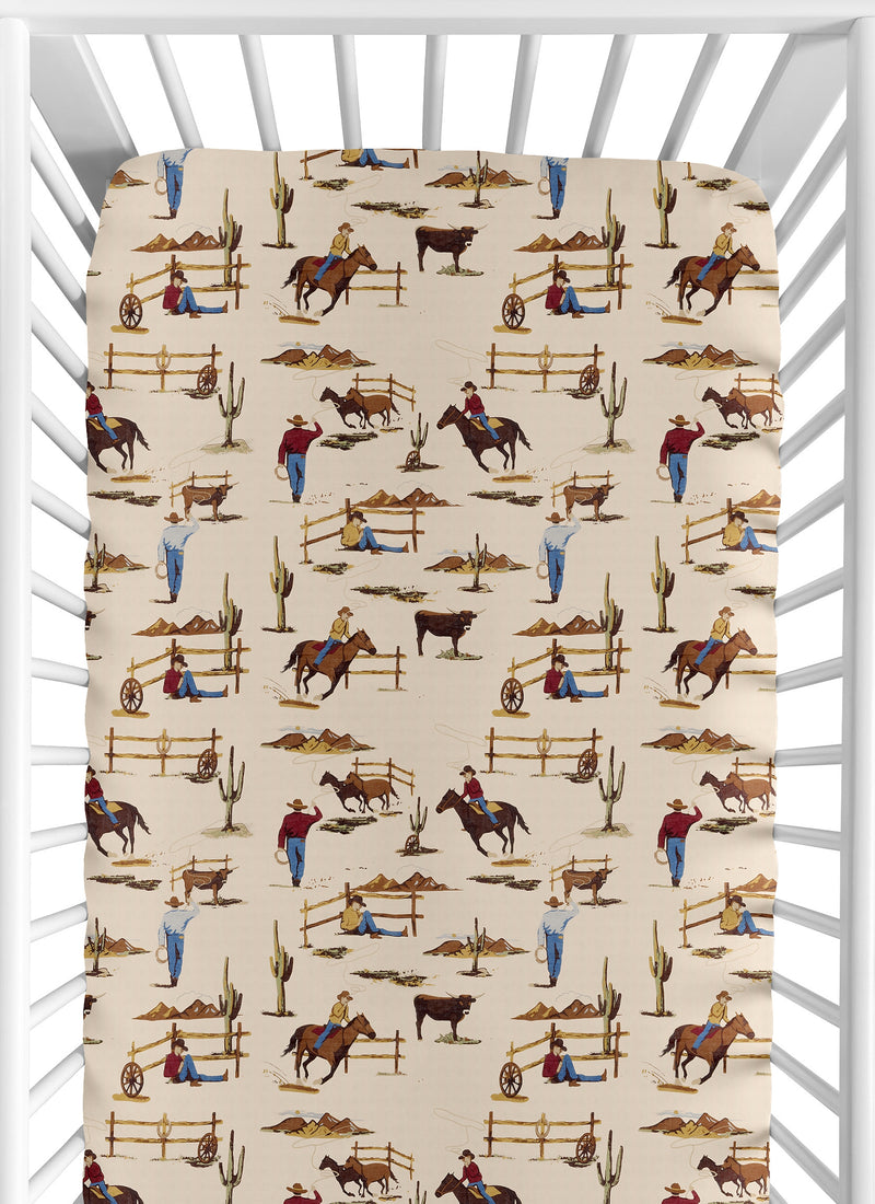 Wild West Collection Jersey Knit Crib Sheet