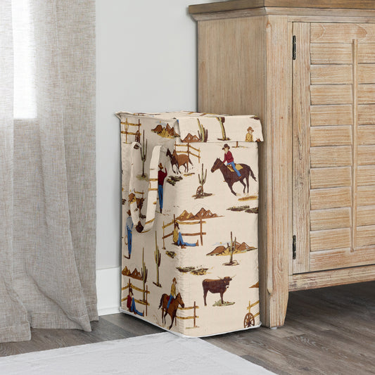 Wild West Cowboy Collection Laundry Hamper with Handles