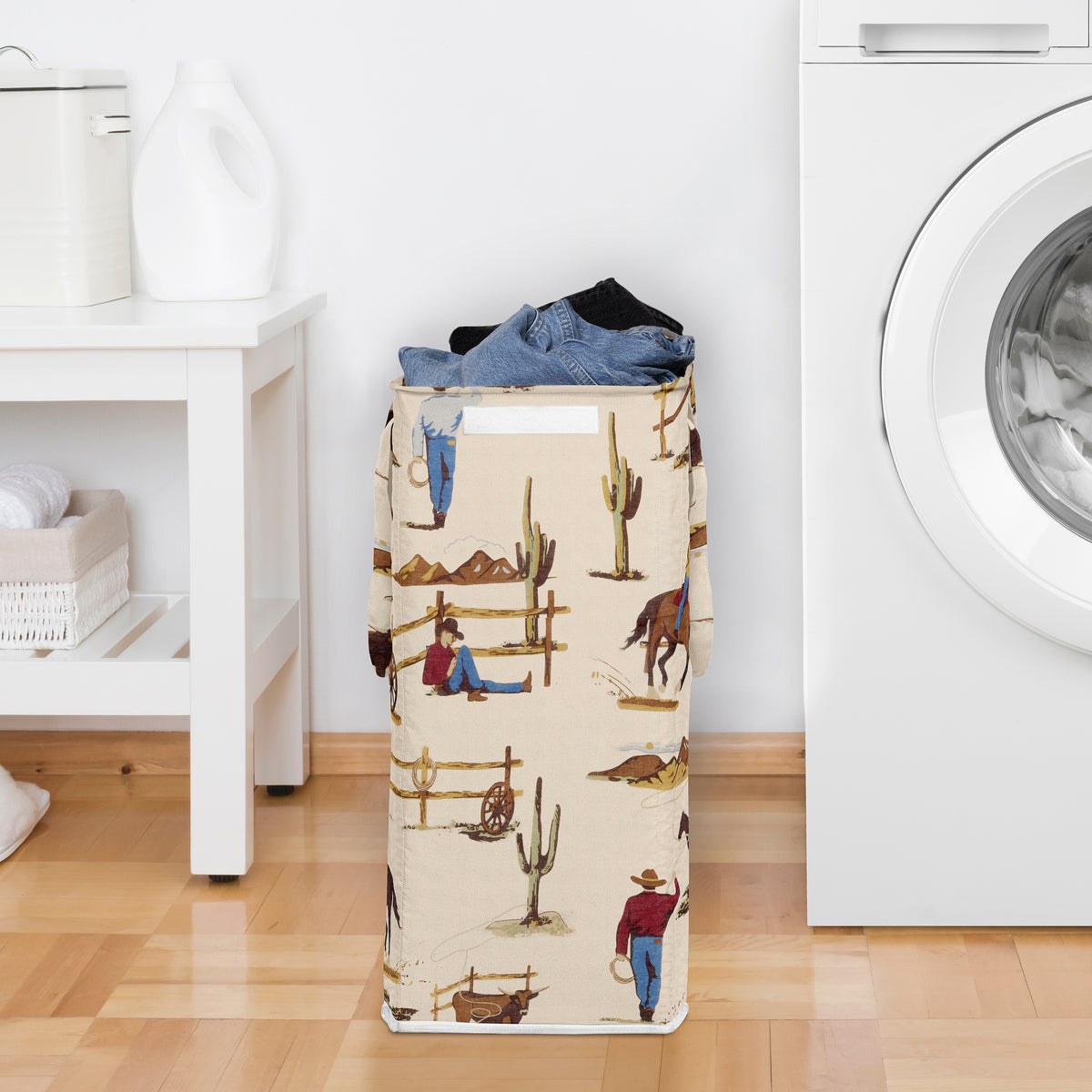 Wild West Cowboy Collection Laundry Hamper with Handles