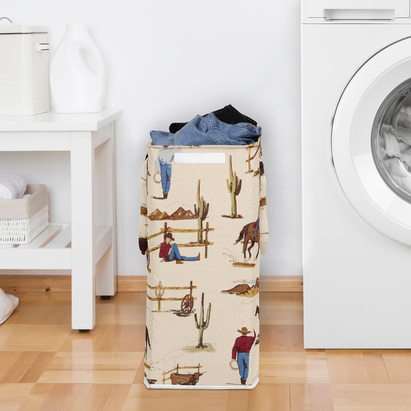 Wild West Cowboy Collection Laundry Hamper with Handles