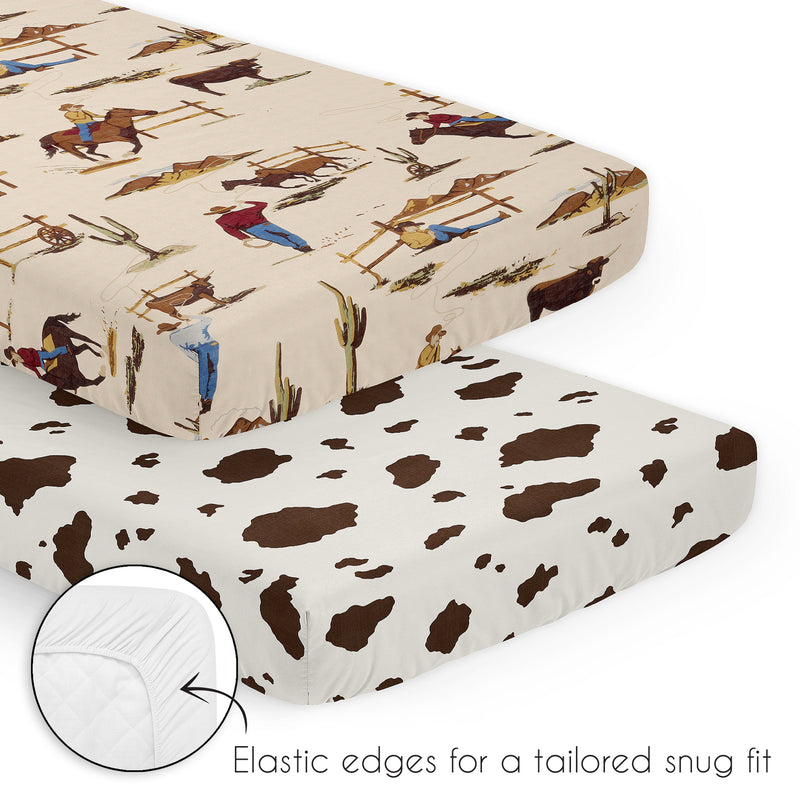 Wild West Cowboy Collection 3 Piece Mini Crib Bedding Set