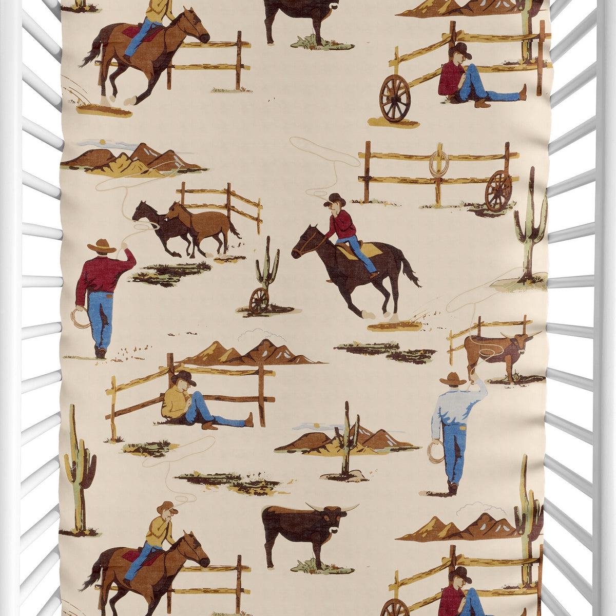 Wild West Collection Mini Crib Sheet