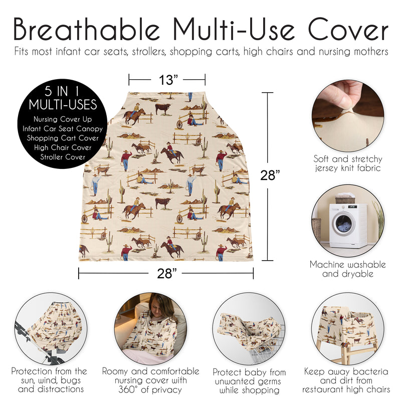 Wild West Collection Multi Use Baby Car Seat and Nursing Cover