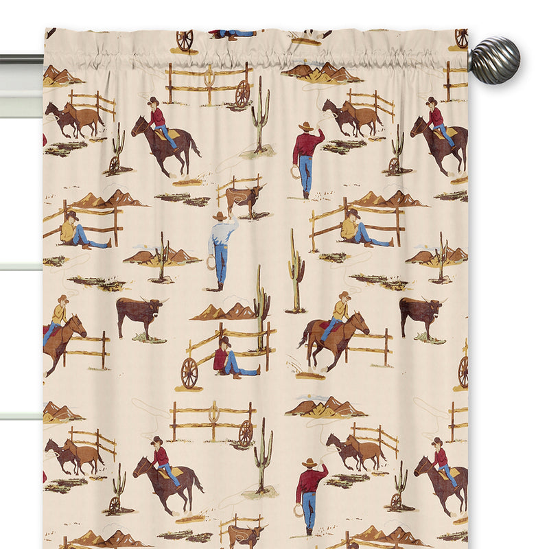 Wild West Cowboy Print Window Panels - Set of 2