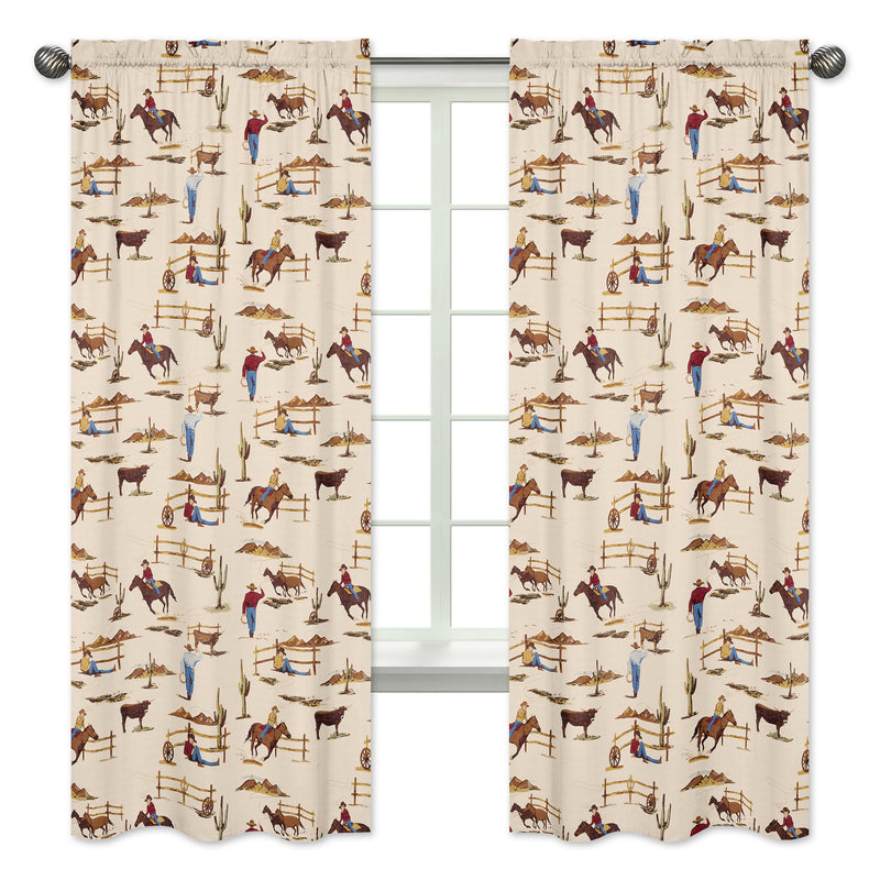 Wild West Cowboy Print Window Panels - Set of 2