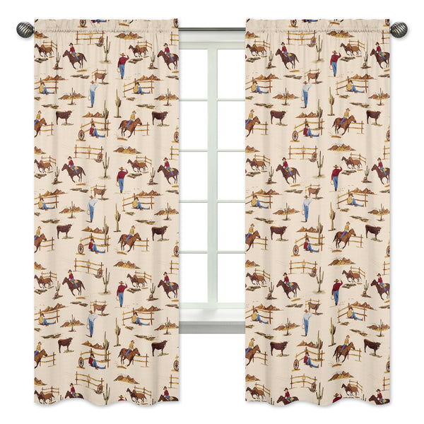 Wild West Cowboy Print Window Panels - Set of 2