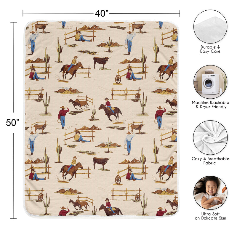 Wild West Cowboy Collection Toddler Blanket Baby Swaddle