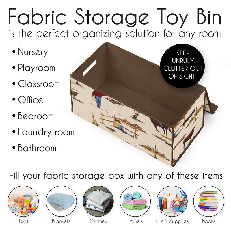 Wild West Cowboy Collection Fabric Toy Bin Storage