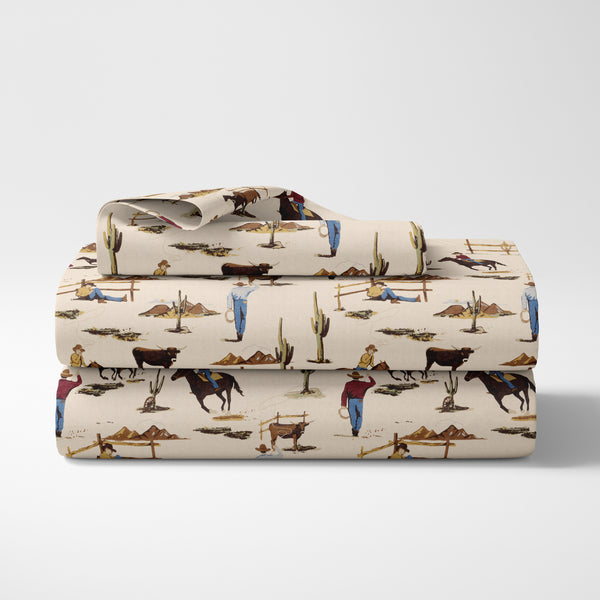 Wild West Cowboy Collection Twin Sheet Set - Horse Print alternate view