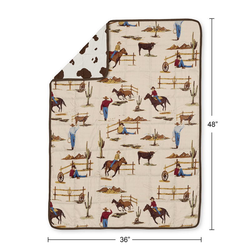 Wild West Cowboy Collection Toddler 5lbs Weighted Blanket for Kids