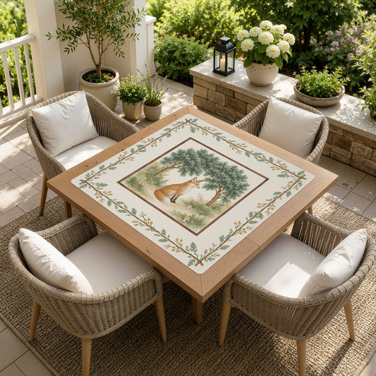 Sage Green Woodland Collection Mahjong Mat for Table - Shipped Rolled