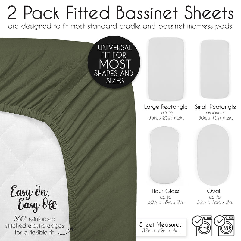 Woodland Camo Collection 2 Pack Baby Bassinet Fitted Sheets
