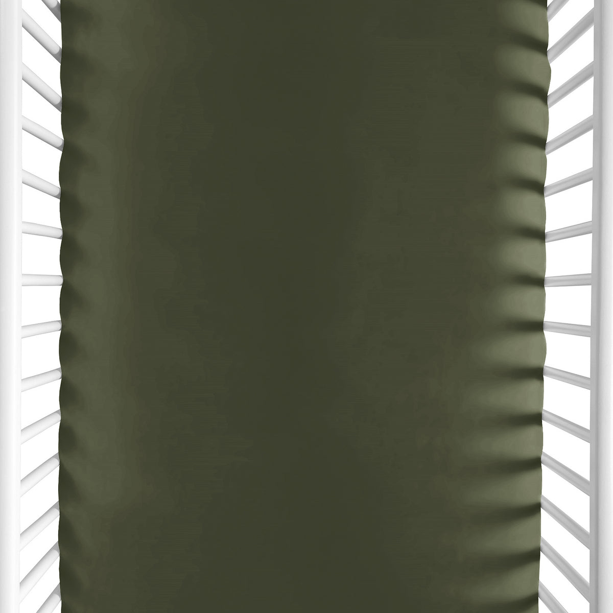 Woodland Camo Collection Mini Crib Sheet - Solid Dark Green