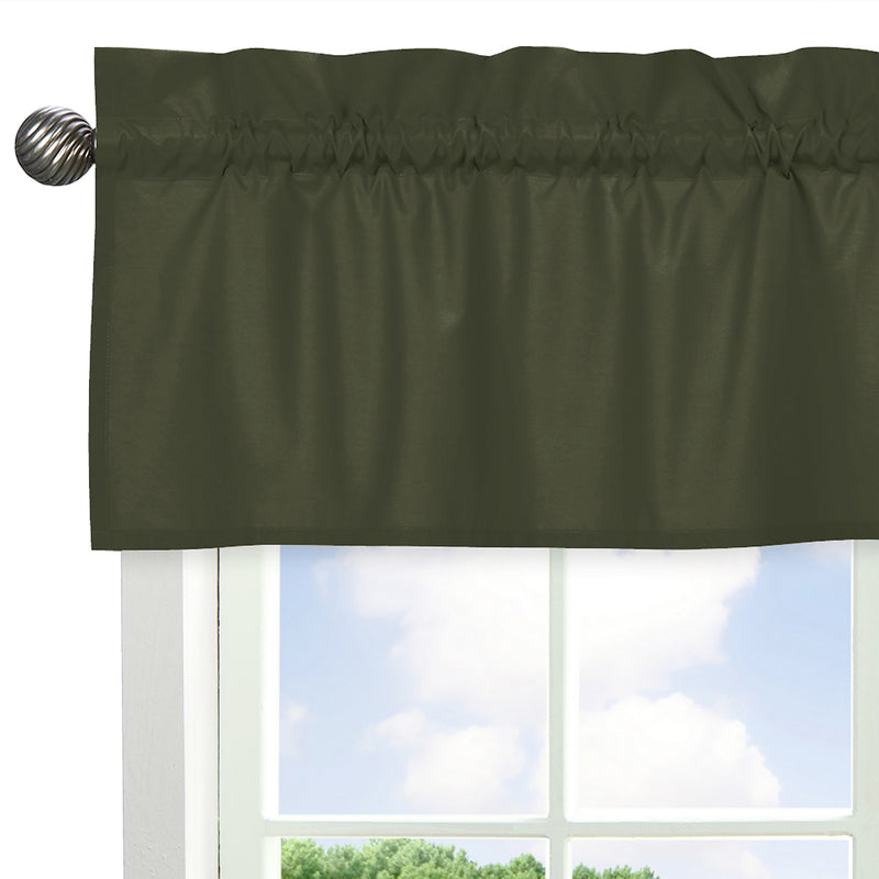 Woodland Camo Collection Solid Dark Green Window Valance