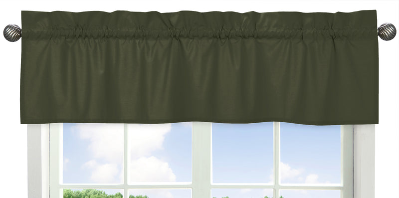 Woodland Camo Collection Solid Dark Green Window Valance
