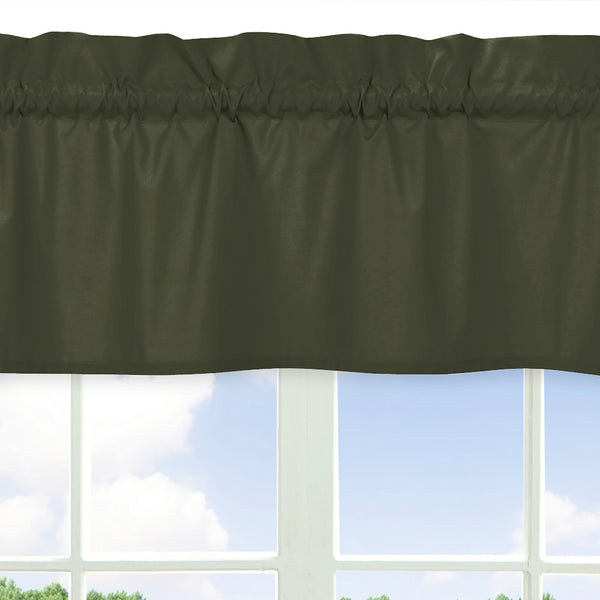 Woodland Camo Collection Solid Dark Green Window Valance