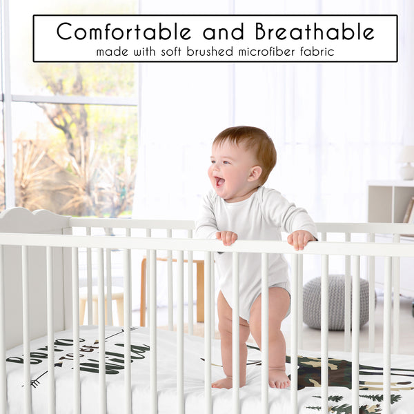 Woodland Camo Collection Photo Op Crib Sheet alternate view