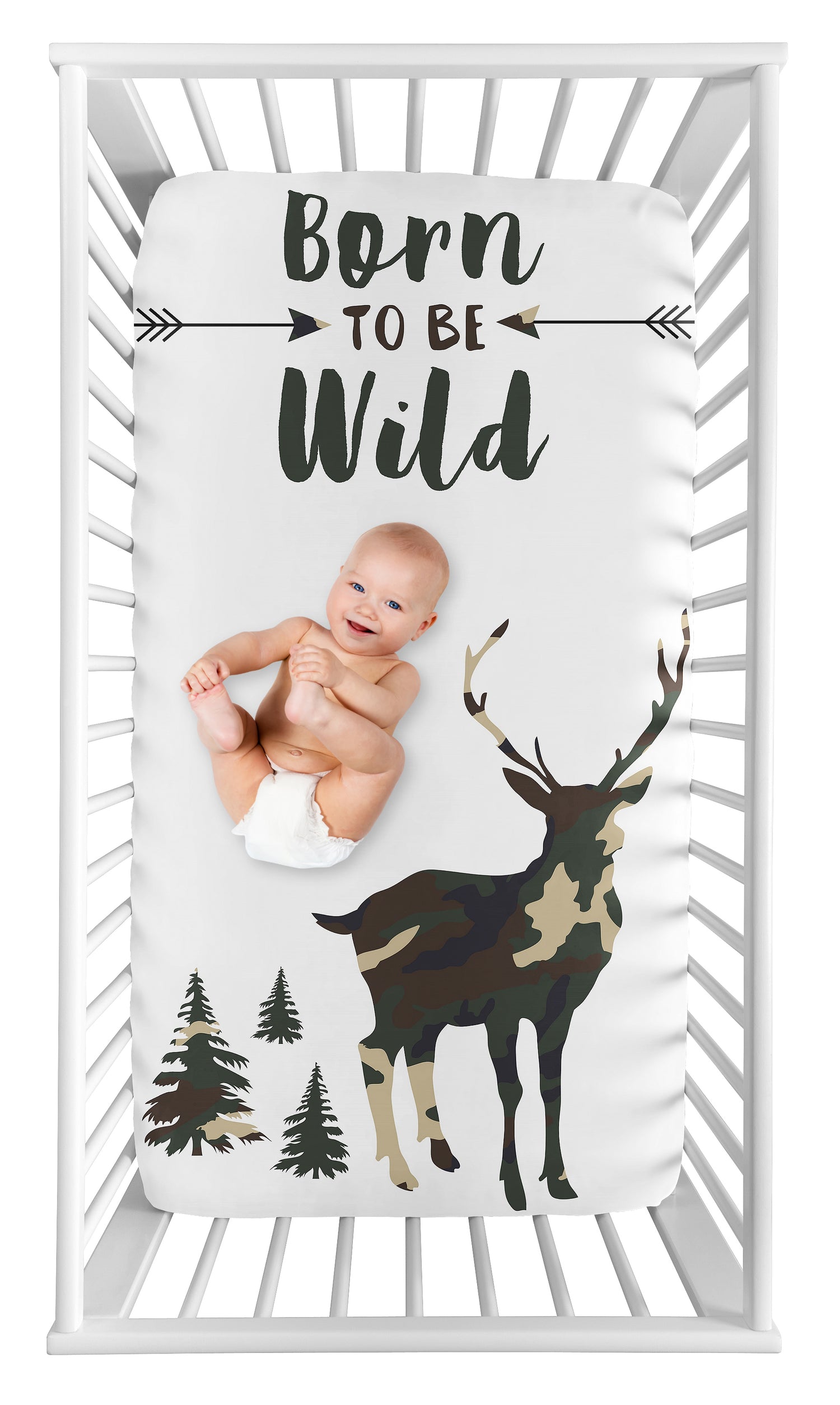 Woodland Camo Collection Photo Op Crib Sheet