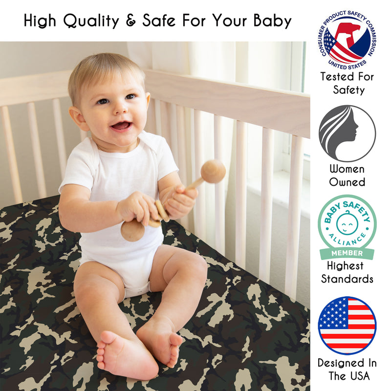 Woodland Camo Collection 3 Pack Crib Sheets