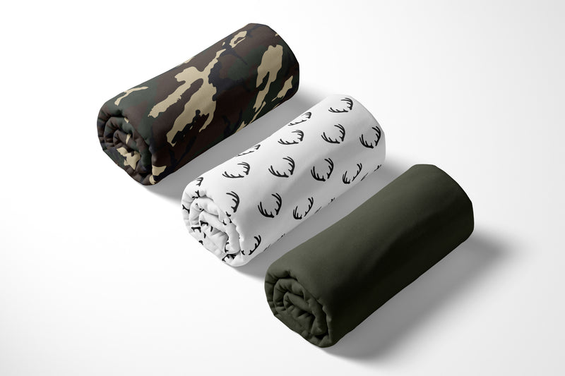 Woodland Camo Collection 3 Pack Crib Sheets