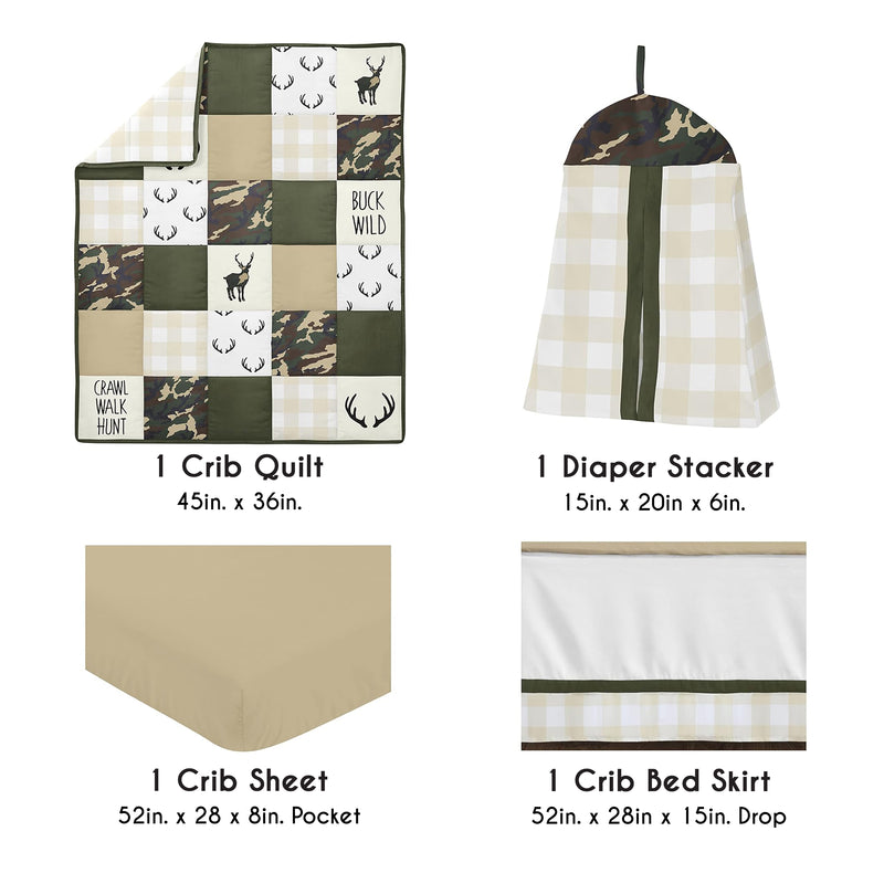 Woodland Camo Collection 4 Piece Crib Bedding