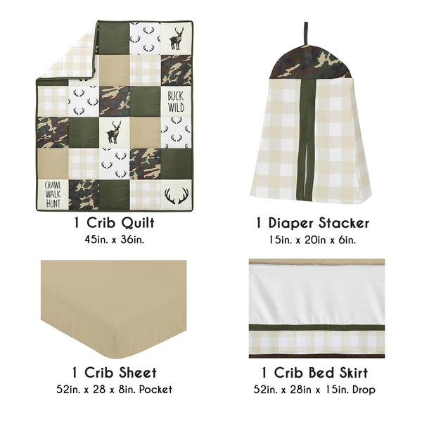 Woodland Camo Collection 4 Piece Crib Bedding alternate view