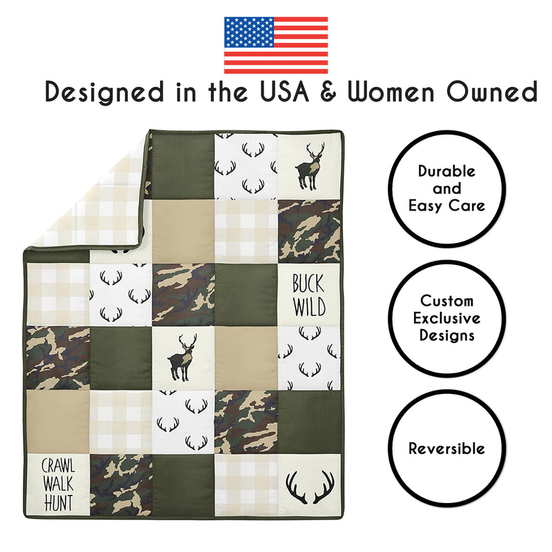 Woodland Camo Collection Sweet Jojo Designs 6 Piece Crib Bedding + BreathableBaby Breathable Mesh Liner